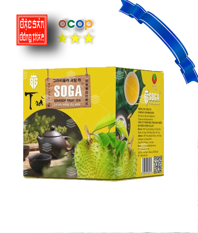 SOGA - Trà trái mãng cầu xiêm ( túi Lọc) 75 gam / 1 hộp = 15 gói (1 gói *5 gam), Soursop fruit tea, 果茶, 