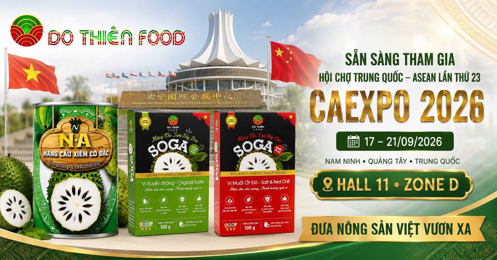 DO THIÊN FOOD SẴN SÀNG THAM GIA HỘI CHỢ TRUNG QUỐC – ASEAN LẦN THỨ 23 (CAEXPO 2026)