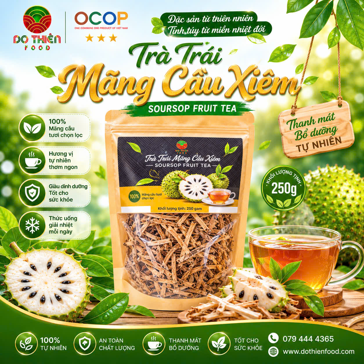SOGA - Trà trái mãng cầu xiêm 250 gam (không phải túi lọc)