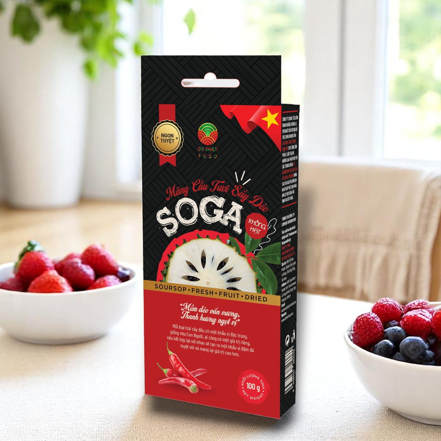 SOGA - Mãng cầu tươi sấy dẻo, vị muối ớt đỏ 