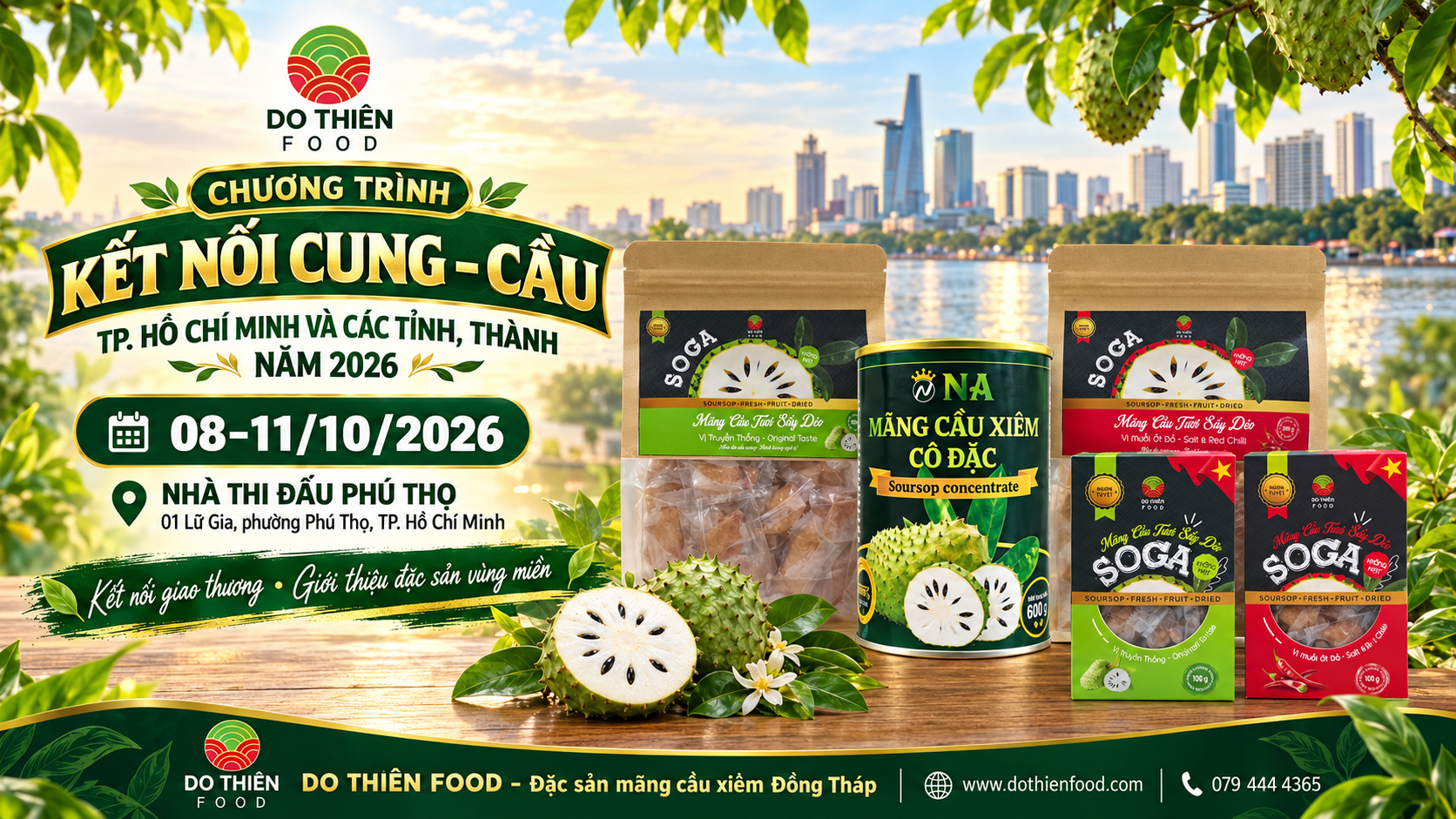 DO THIÊN FOOD mang đặc sản mãng cầu xiêm Đồng Tháp đến Chương trình Kết nối cung – cầu 2026